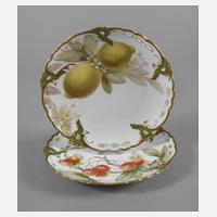 Nymphenburg Paar Obstteller mit Weichmalerei111