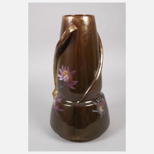 Clement Massier Vase mit Asterdekor