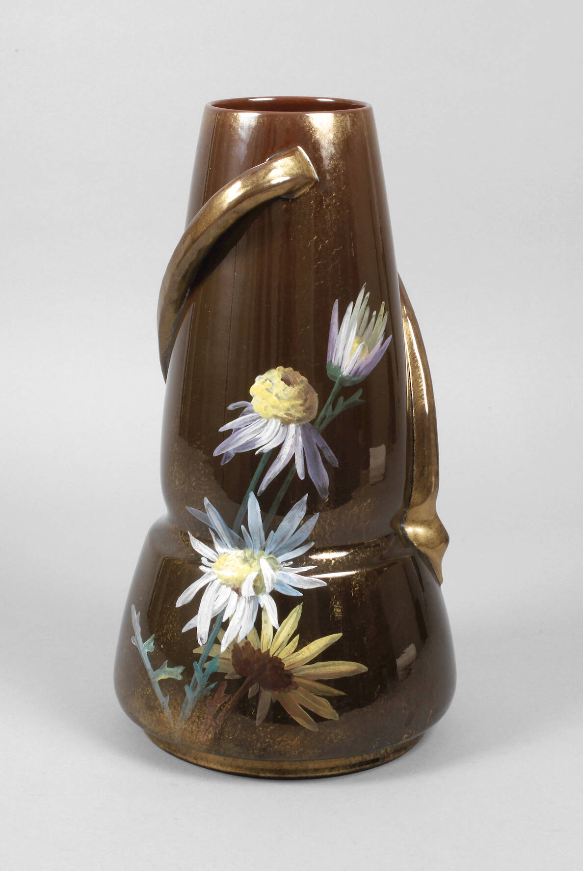 Clement Massier Vase mit Asterdekor