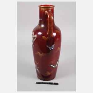 Clement Massier Vase Schmetterlingsdekor