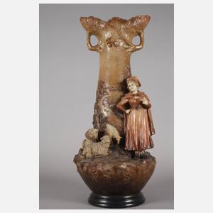 Johann Maresch übergroße Vase mit Schäferin