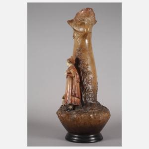 Johann Maresch übergroße Vase mit Schäferin