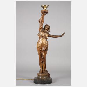 Goldscheider Wien figürliche Salonlampe