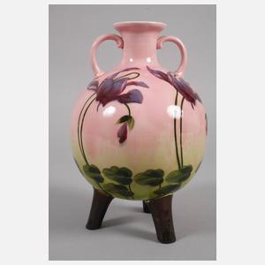 Julius Dressler Kugelvase Veilchendekor