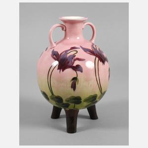 Julius Dressler Kugelvase Veilchendekor