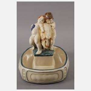 Karlsruhe Majolika figürlicher Tafelaufsatz