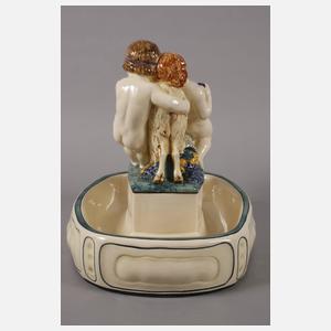 Karlsruhe Majolika figürlicher Tafelaufsatz