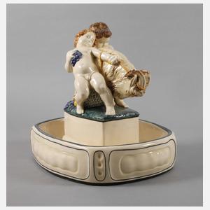 Karlsruhe Majolika figürlicher Tafelaufsatz