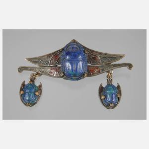 Brosche mit Skarabäen