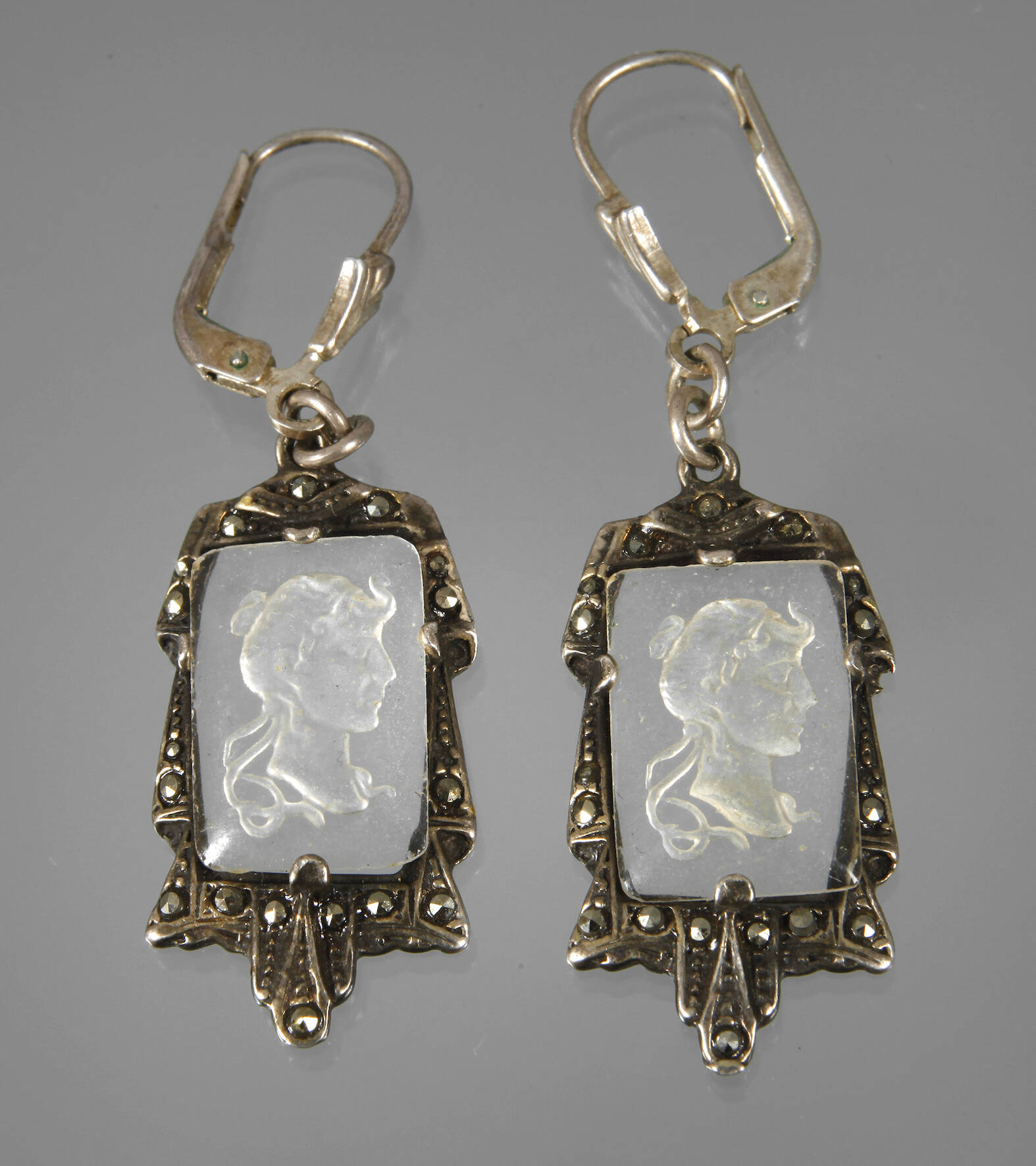 Paar Ohrhänger Art déco