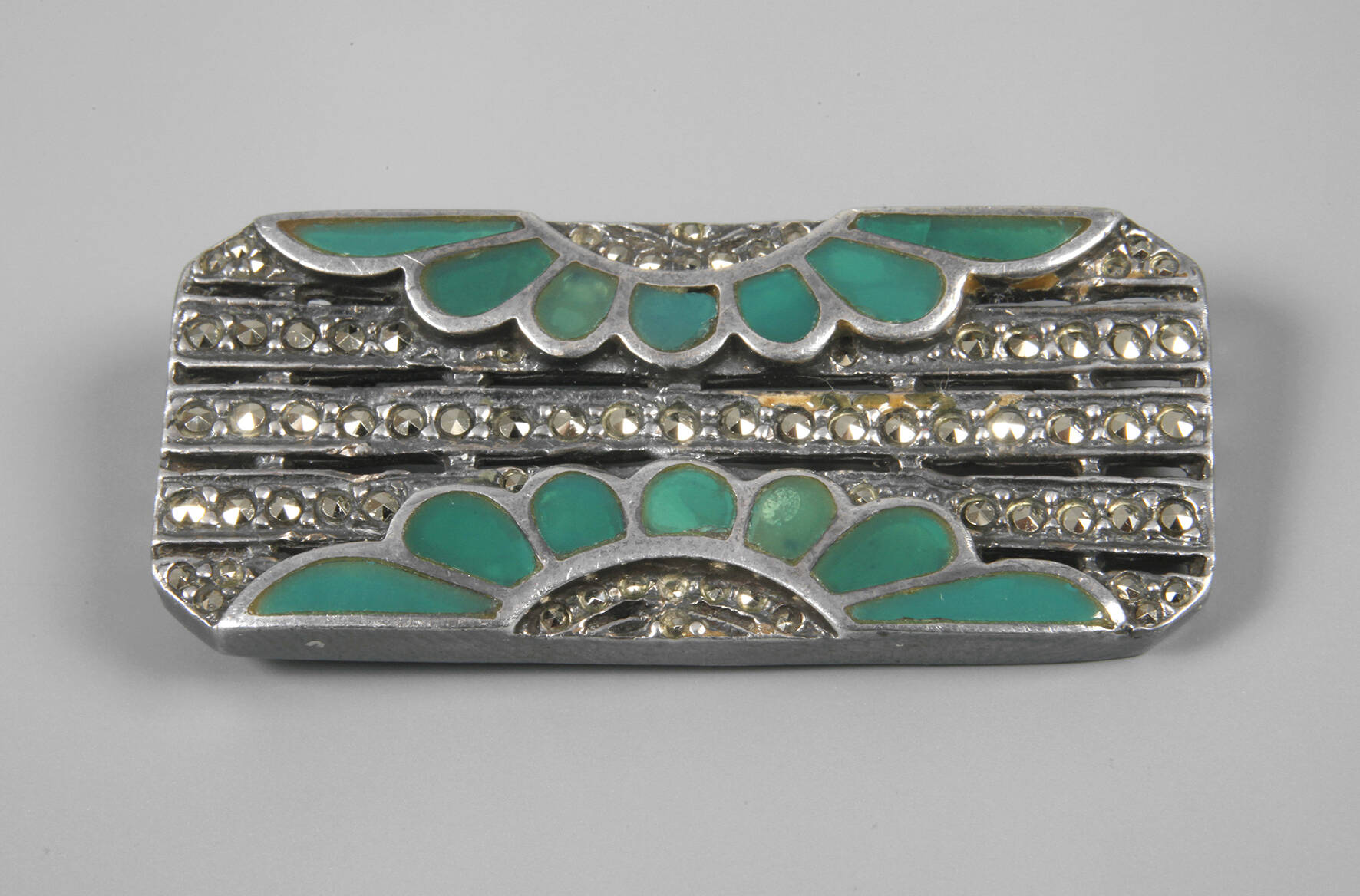 Silberbrosche mit Markasiten