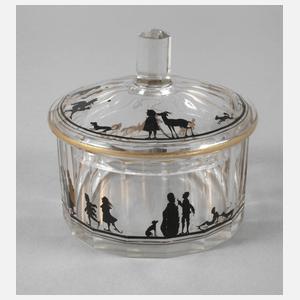 Steinschönau Deckeldose Schattenmalerei