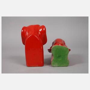 Anzengruber Wien Paar Buchstützen als Elefant