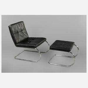 Sessel mit Ottomane Tecta