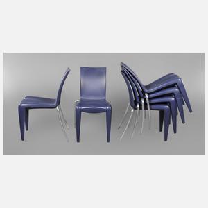 Philippe Starck, sechs Stühle Lila Louis 20