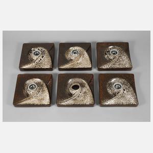 Sechs Wandlampen Design