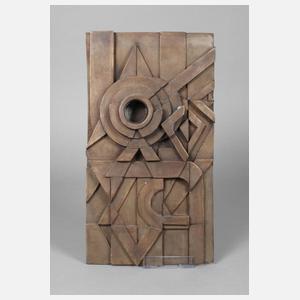 Abstraktes Bronzerelief