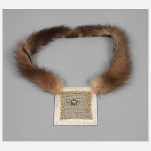Designcollier mit Pelz