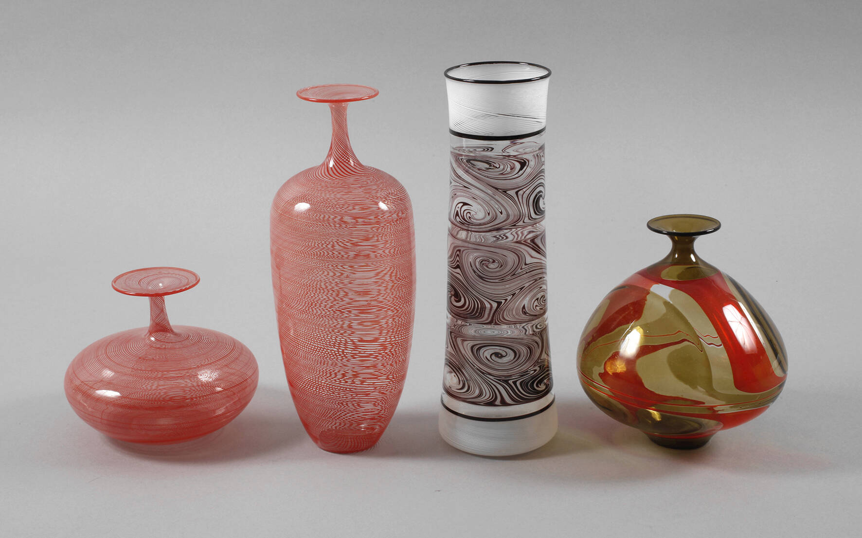 Albrecht Greiner-Mai vier Vasen Studioglas