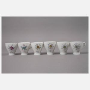 Meissen seltenes Kaffeeservice moderne Blumenmalerei