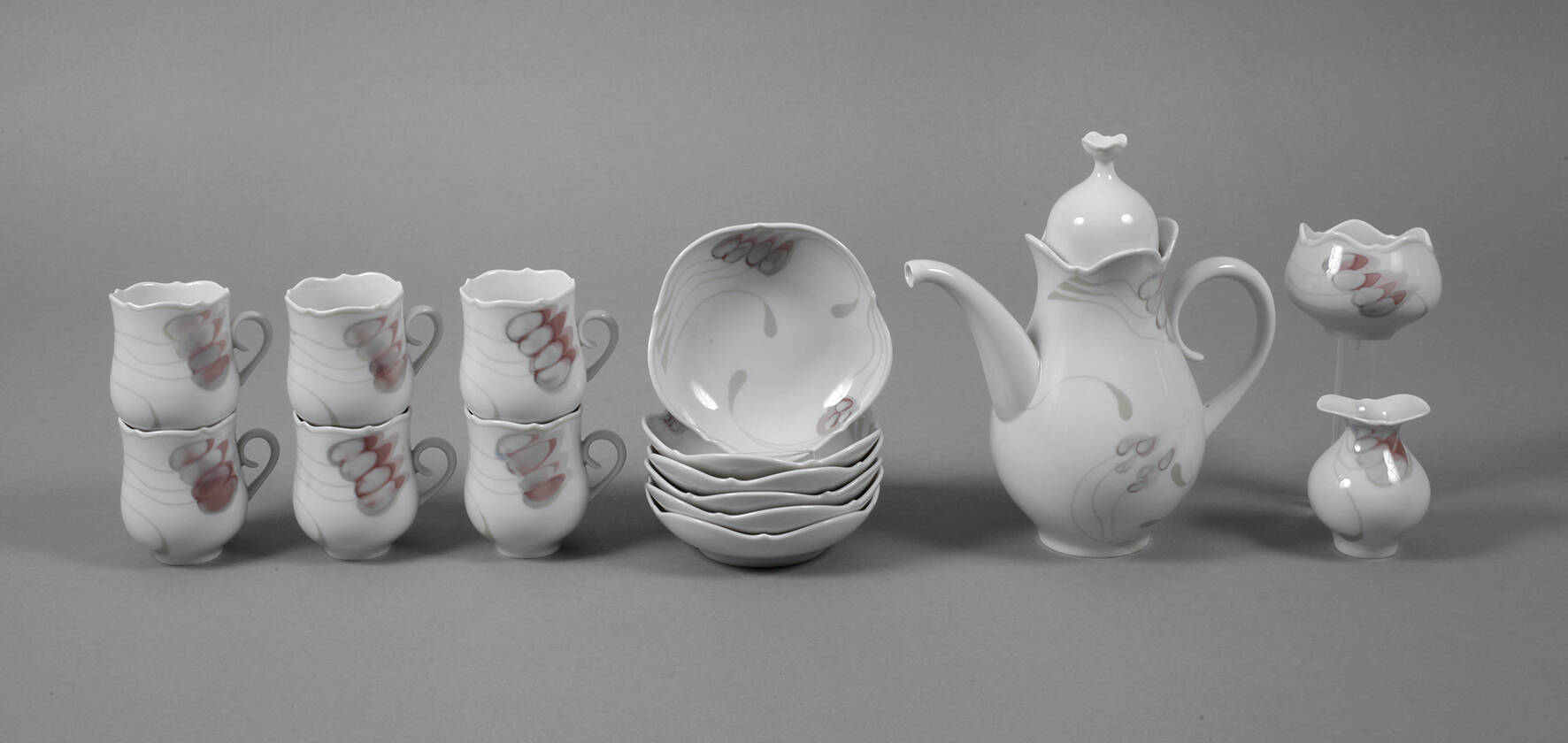 Meissen Mokkaservice "Großer Ausschnitt"