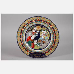 Rosenthal Paar Weihnachtsteller mit Autograf