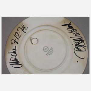 Rosenthal Paar Weihnachtsteller mit Autograf