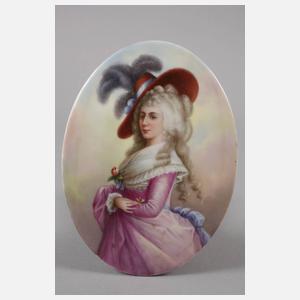 Hutschenreuther Hohenberg Bildplatte Dame mit Federhut