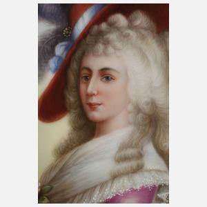 Hutschenreuther Hohenberg Bildplatte Dame mit Federhut