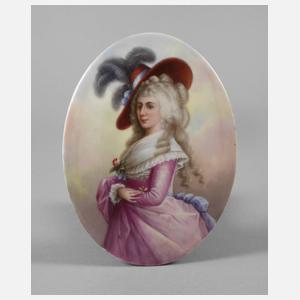 Hutschenreuther Hohenberg Bildplatte Dame mit Federhut