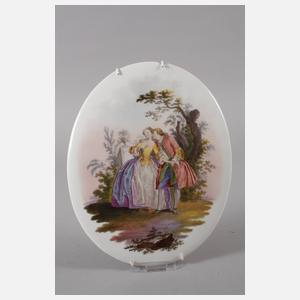 KPM Berlin Paar Bildplatten Watteau-Szenerie