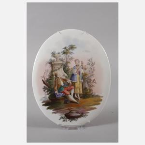 KPM Berlin Paar Bildplatten Watteau-Szenerie