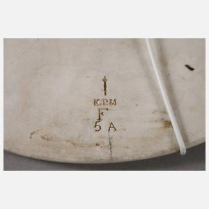 KPM Berlin Paar Bildplatten Watteau-Szenerie