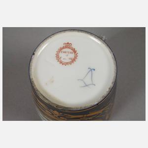 Frankreich Deckeltasse mit Watteauszene