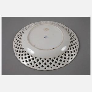 Alt-Wien Durchbruchteller Blumenmalerei