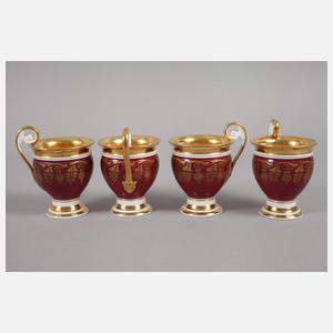 Böhmen Restservice mit Purpurfond und Goldmalerei