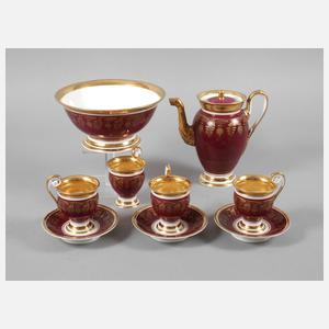 Böhmen Restservice mit Purpurfond und Goldmalerei