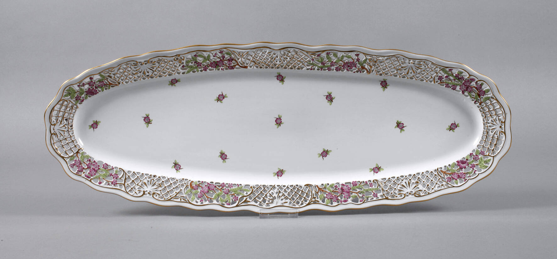 Herend Ungarn Fischplatte Streublümchendekor