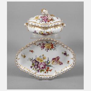 KPM Berlin kleine Dose und Schale Hausmalerei