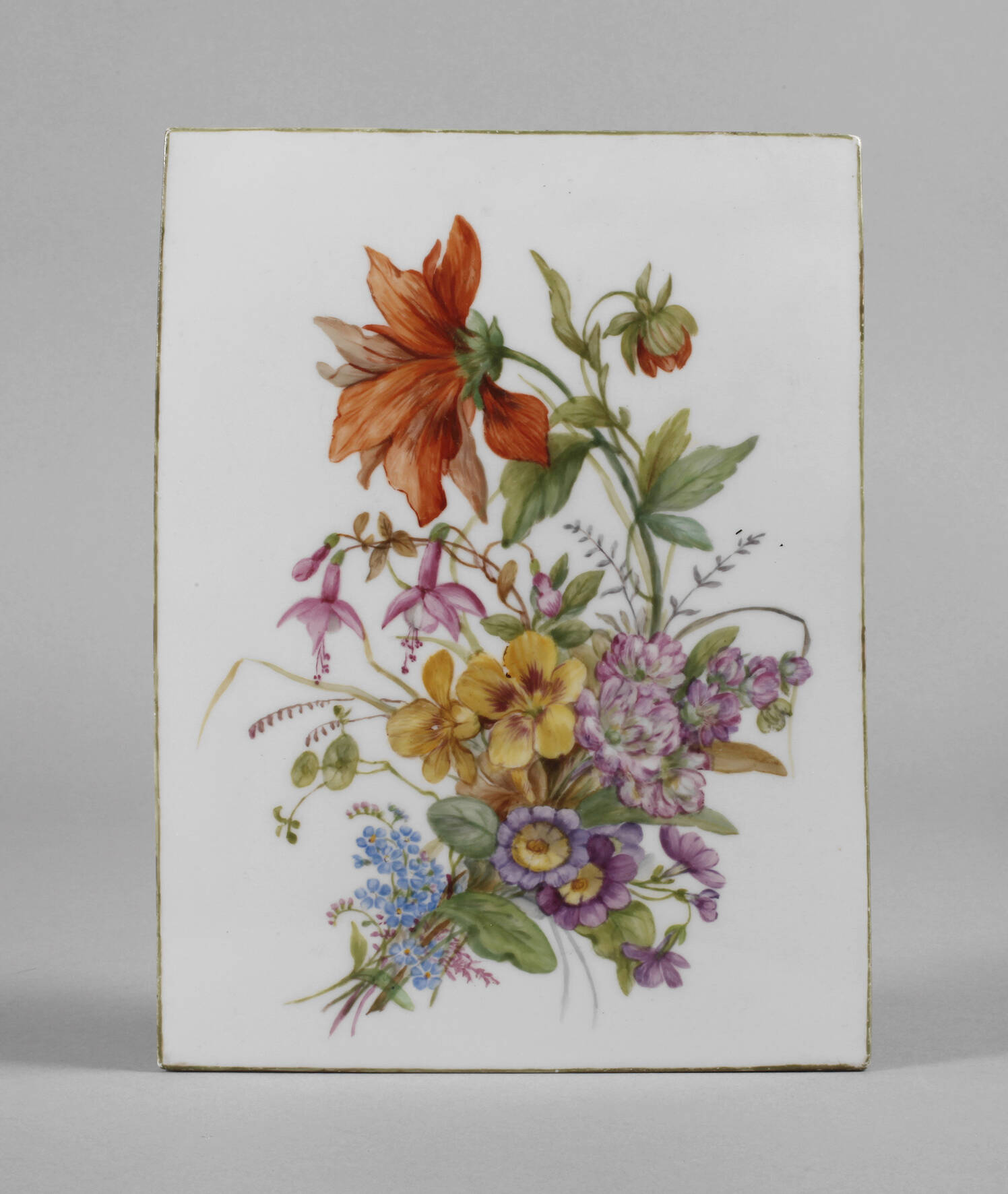 KPM Berlin Bildplatte Blumenbukett