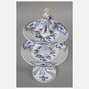Meissen Tafelaufsatz und Platte "Zwiebelmuster"