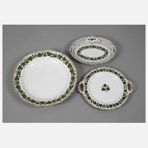 Meissen drei Serviceteile Weinlaublaubdekor