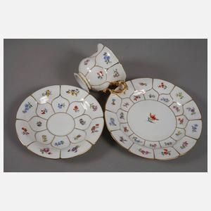 Meissen zwei Gedecke und Schale "B-Form"