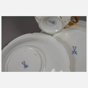 Meissen zwei Gedecke und Schale "B-Form"