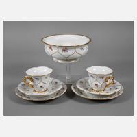 Meissen zwei Gedecke und Schale "B-Form"111