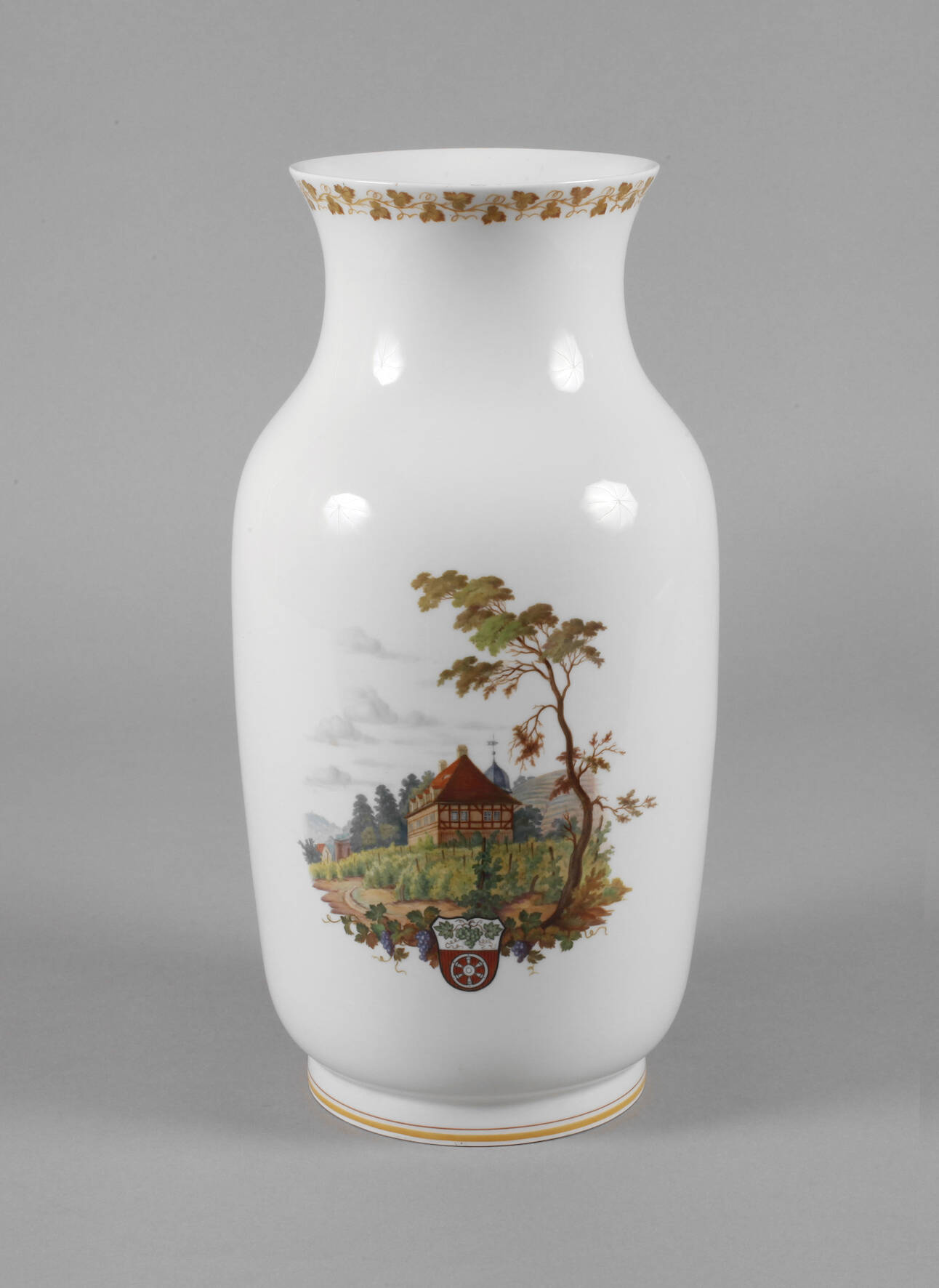 Meissen große Vase Ansicht Schloss Hoflößnitz