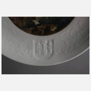 Meissen Wandteller Ansicht Plauen