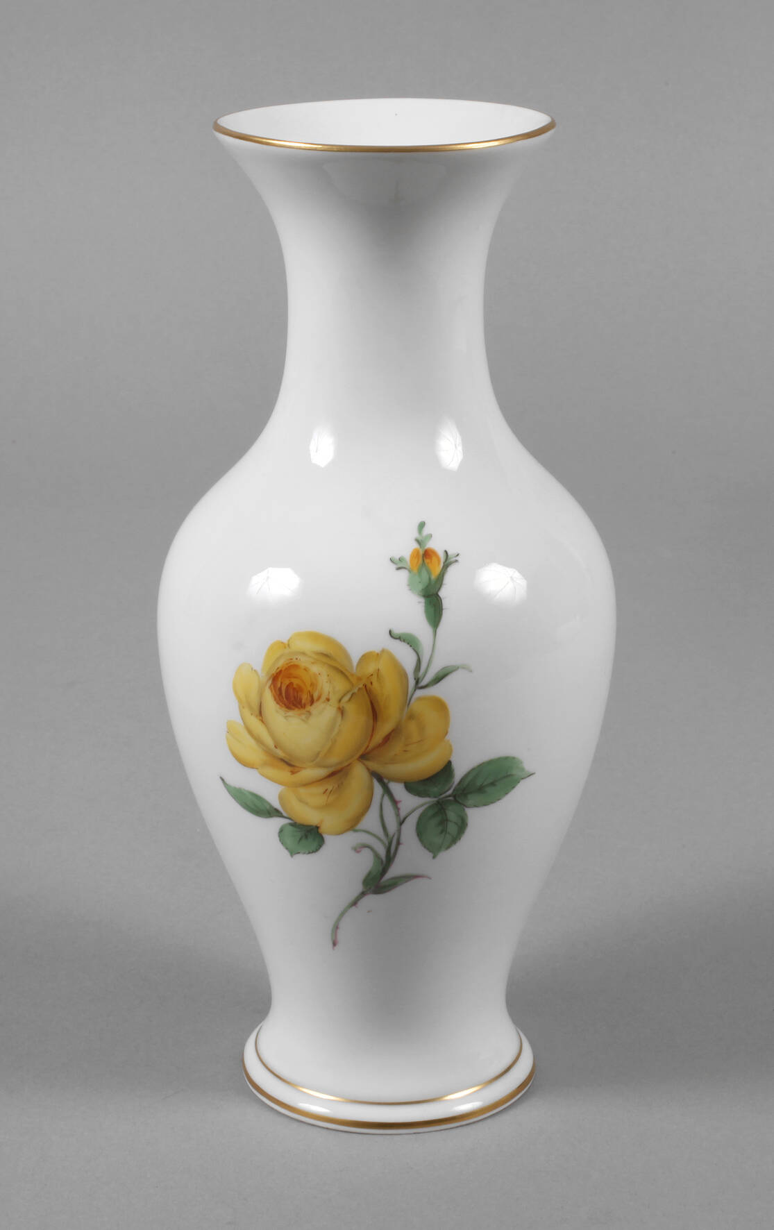 Meissen Vase "Gelbe Rose"