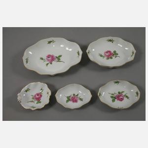 Meissen Tee-/Mokka-Restservice "Rote Rose"