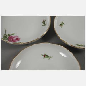 Meissen Tee-/Mokka-Restservice "Rote Rose"